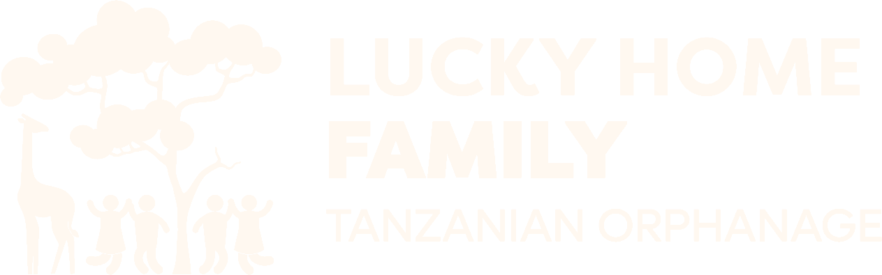 Lucky Home Family — Tanzanian orphanage logo with orange tree and family silhouette