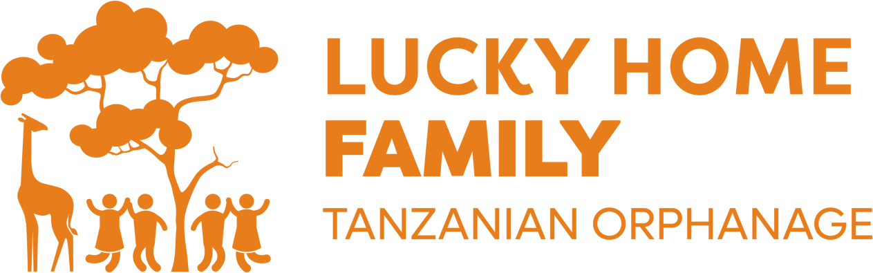 Lucky Home Family — Tanzanian orphanage logo with orange tree and family silhouette